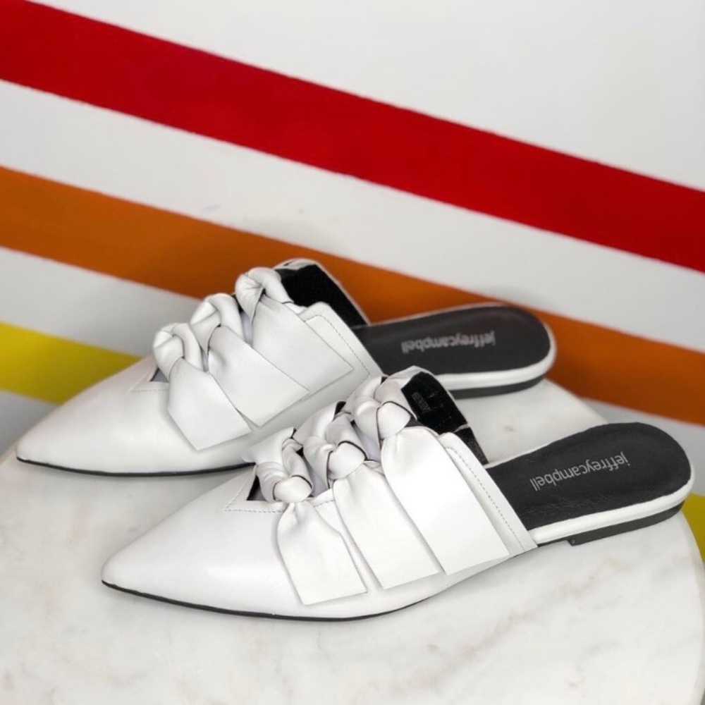 Jeffrey Campbell bow leather mules